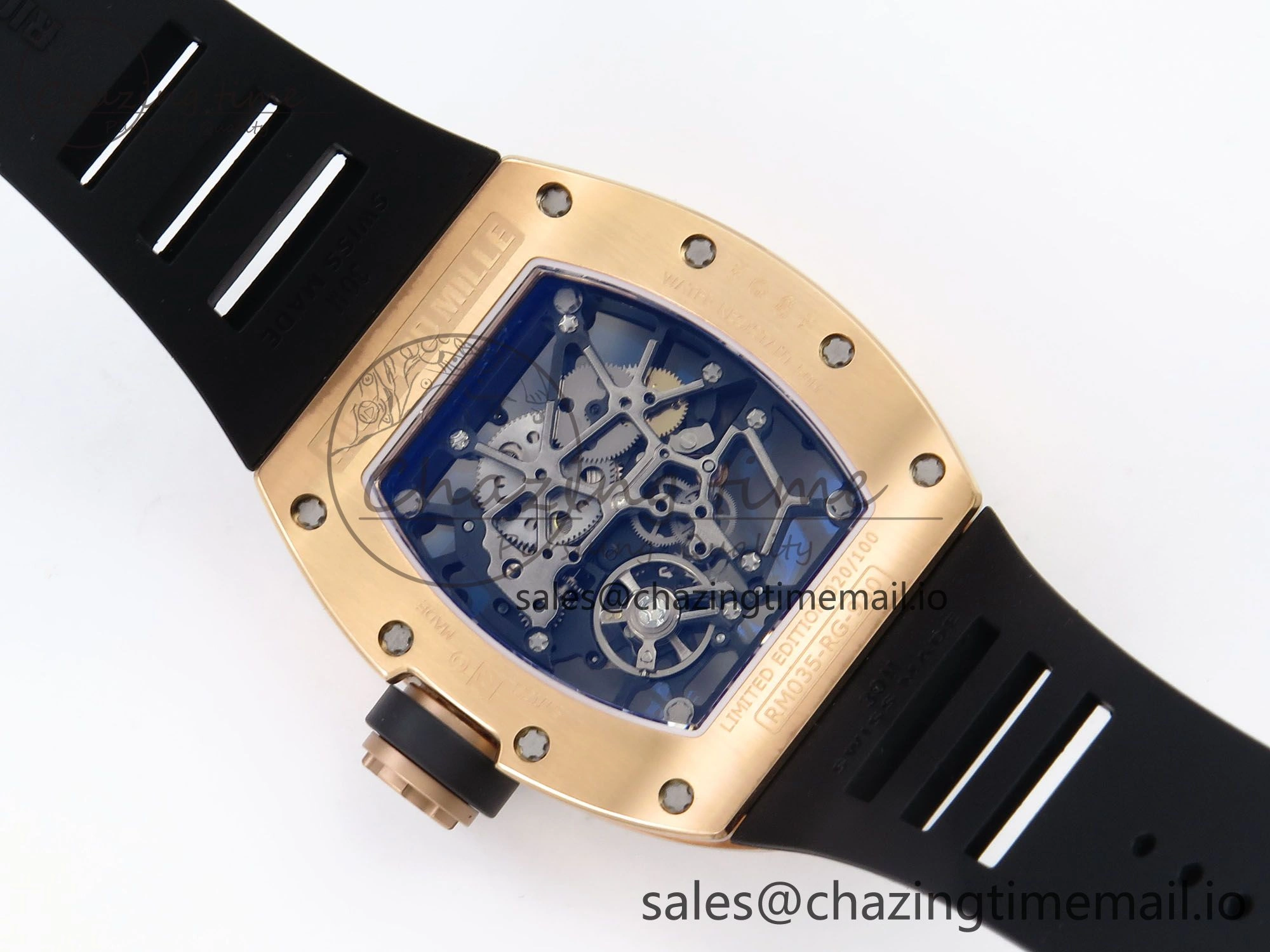 EasyCare RM035-02 RG SONIC Best Edition Skeleton Dial on Black Rubber Strap Clone RMUL 9260