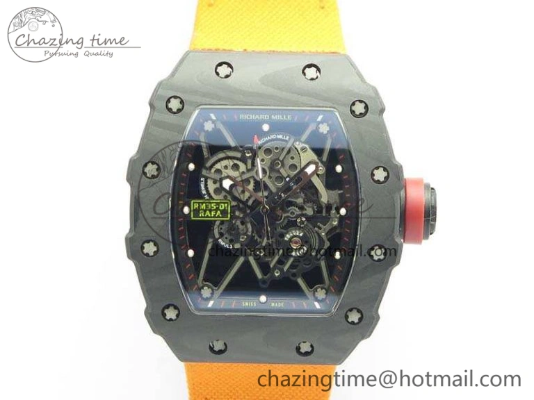 RM035-02 Rafael Nadal FC Caseback KVF Best Edition Skeleton Dial Red On Nylon Strap MIYOTA8215 V ModernLook 9523