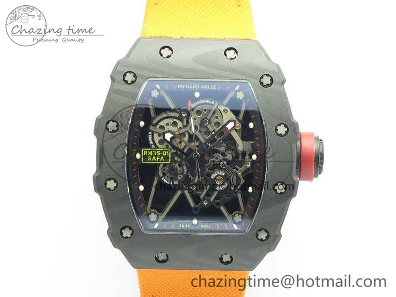 RM035-02 Rafael Nadal FC Caseback KVF Best Edition Skeleton Dial Red On Nylon Strap MIYOTA8215 V ModernLook 9523