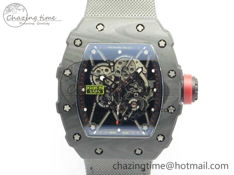 RM035-02 Rafael Nadal FC Caseback KVF Best Edition Skeleton Dial Red On Nylon Strap MIYOTA8215 V ModernLook 9523