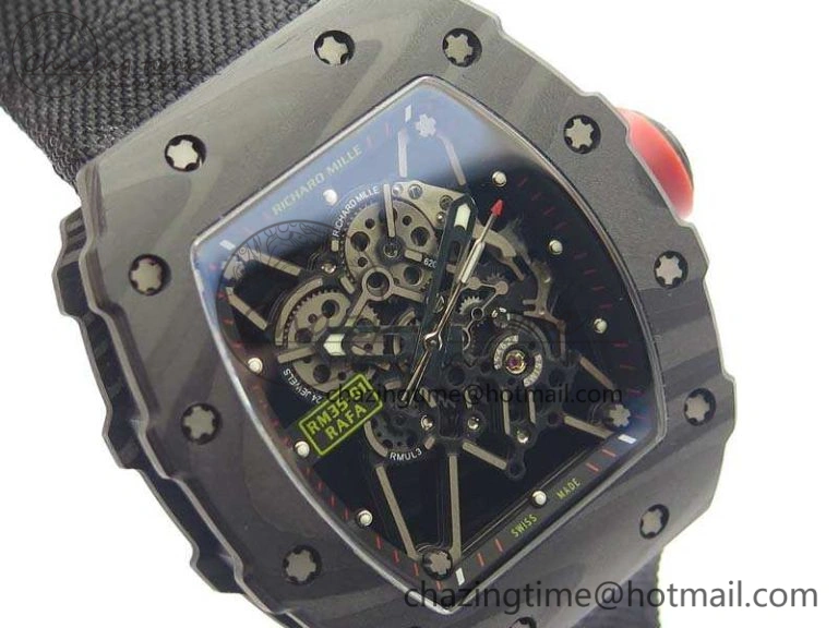 RM035-02 Rafael Nadal FC Caseback KVF Best Edition Skeleton Dial Red On Nylon Strap MIYOTA8215 V ModernLook 9523