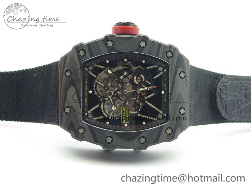 RM035-02 Rafael Nadal FC Caseback KVF Best Edition Skeleton Dial Red On Nylon Strap MIYOTA8215 V ModernLook 9523