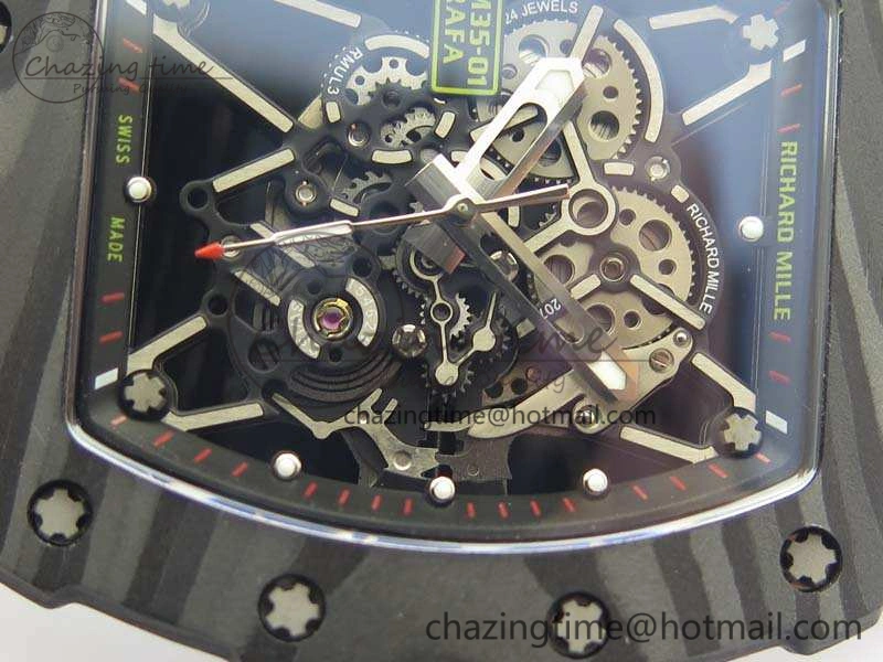 RM035-02 Rafael Nadal FC Caseback KVF Best Edition Skeleton Dial Red On Nylon Strap MIYOTA8215 V ModernLook 9523