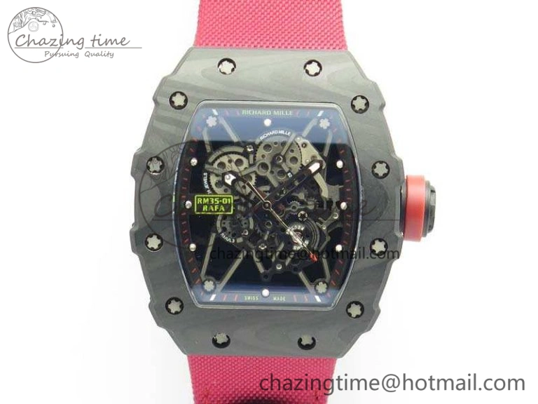 FashionForward RM035-02 Rafael Nadal FC Caseback KVF Best Edition Skeleton Dial Red On Red Nylon Strap MIYOTA8215 V 9517