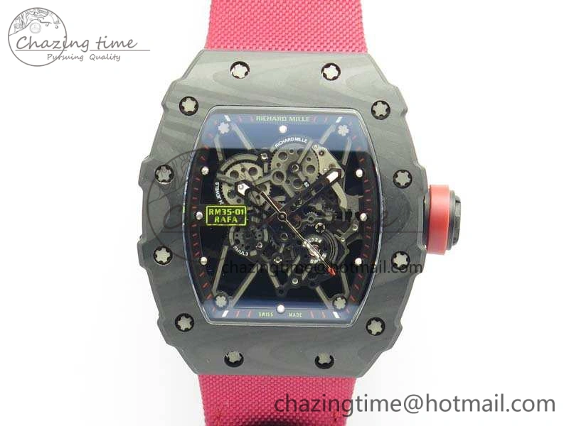 FashionForward RM035-02 Rafael Nadal FC Caseback KVF Best Edition Skeleton Dial Red On Red Nylon Strap MIYOTA8215 V 9517
