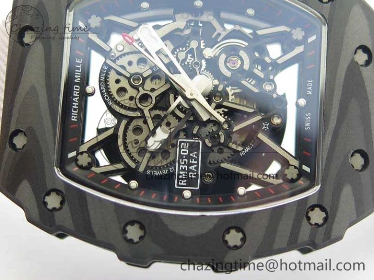 RM035-02 Rafael Nadal FC Caseback KVF Best Edition Skeleton Dial White On White Nylon Strap MIYOTA8215 V TimelessDesign 9518