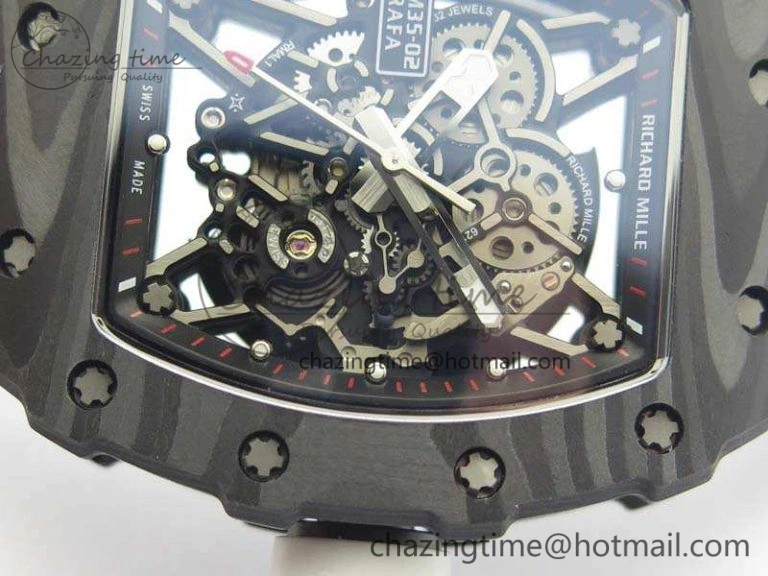 RM035-02 Rafael Nadal FC Caseback KVF Best Edition Skeleton Dial White On White Nylon Strap MIYOTA8215 V TimelessDesign 9518