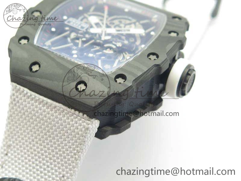 RM035-02 Rafael Nadal FC Caseback KVF Best Edition Skeleton Dial White On White Nylon Strap MIYOTA8215 V TimelessDesign 9518