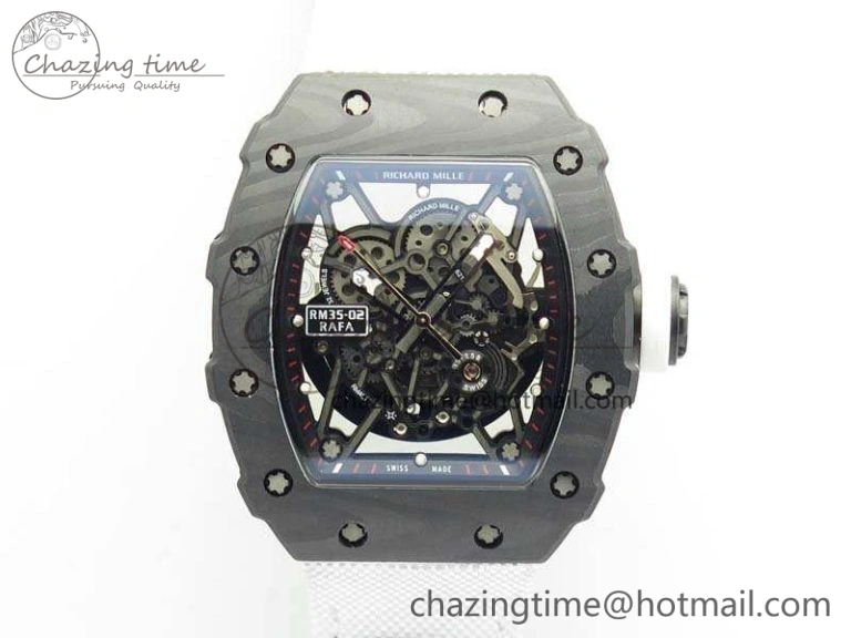 RM035-02 Rafael Nadal FC Caseback KVF Best Edition Skeleton Dial White On White Nylon Strap MIYOTA8215 V TimelessDesign 9518
