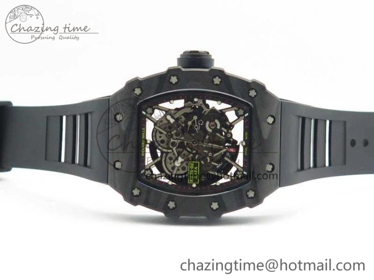 RM035-02 Rafael Nadal FC Ti Case KVF Best Edition Skeleton Dial Black On Rubber Strap MIYOTA8215 V FastDry 9535