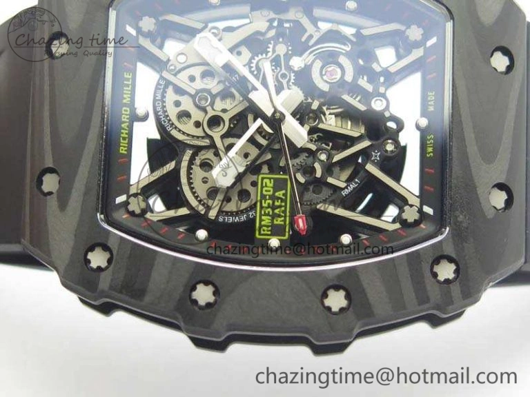 RM035-02 Rafael Nadal FC Ti Case KVF Best Edition Skeleton Dial Black On Rubber Strap MIYOTA8215 V FastDry 9535