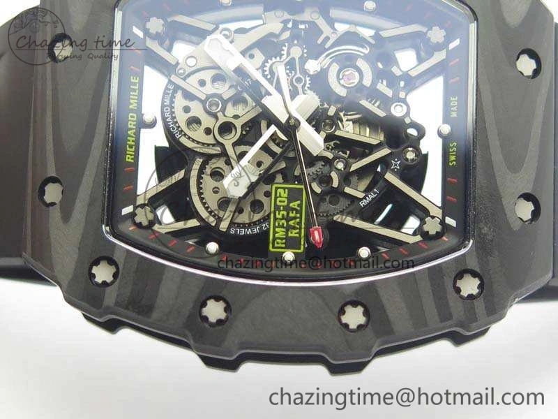RM035-02 Rafael Nadal FC Ti Case KVF Best Edition Skeleton Dial Black On Rubber Strap MIYOTA8215 V FastDry 9535