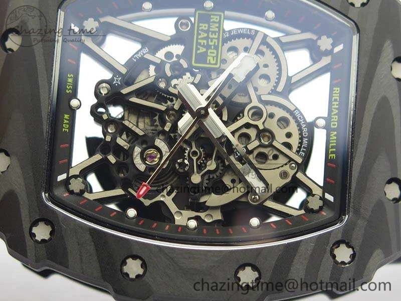 RM035-02 Rafael Nadal FC Ti Case KVF Best Edition Skeleton Dial Black On Rubber Strap MIYOTA8215 V FastDry 9535