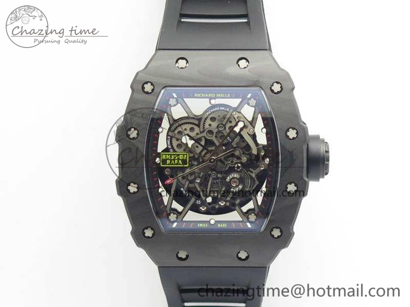 RM035-02 Rafael Nadal FC Ti Case KVF Best Edition Skeleton Dial Black On Rubber Strap MIYOTA8215 V FastDry 9535