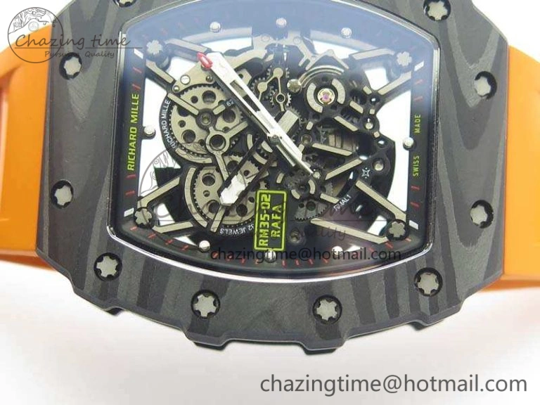 RM035-02 Rafael Nadal FC Ti Case KVF Best Edition Skeleton Dial Orange On Rubber Strap MIYOTA8215 V RelaxedFit 9540