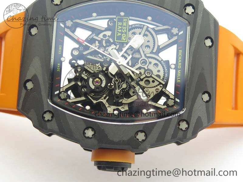 RM035-02 Rafael Nadal FC Ti Case KVF Best Edition Skeleton Dial Orange On Rubber Strap MIYOTA8215 V RelaxedFit 9540