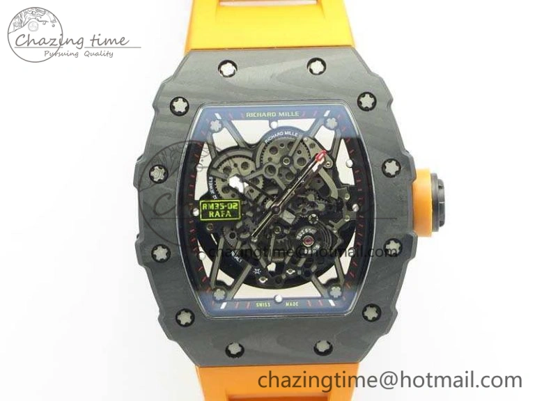 RM035-02 Rafael Nadal FC Ti Case KVF Best Edition Skeleton Dial Orange On Rubber Strap MIYOTA8215 V RelaxedFit 9540