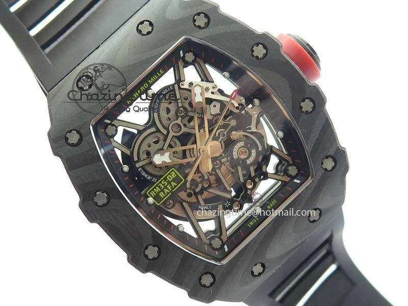 Bright RM035-02 Rafael Nadal FC Ti Case KVF Best Edition Skeleton Dial Red On Black Rubber Strap MIYOTA 9559