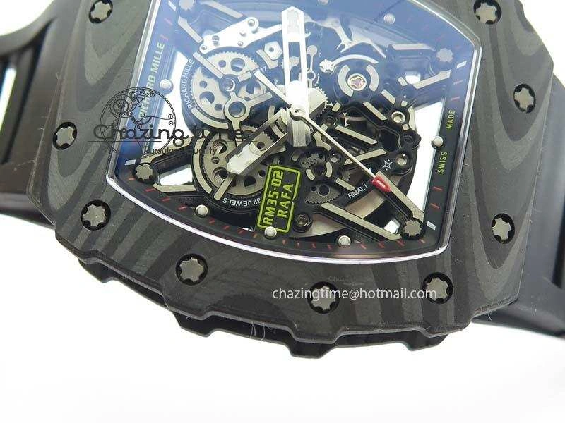 Bright RM035-02 Rafael Nadal FC Ti Case KVF Best Edition Skeleton Dial Red On Black Rubber Strap MIYOTA 9559