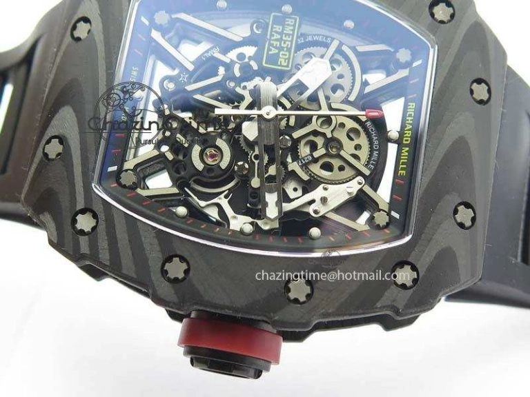 Bright RM035-02 Rafael Nadal FC Ti Case KVF Best Edition Skeleton Dial Red On Black Rubber Strap MIYOTA 9559