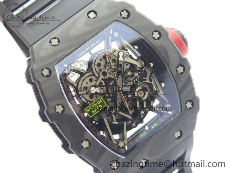 Bold RM035-02 Rafael Nadal FC Ti Case KVF Best Edition Skeleton Dial Red On Rubber Strap MIYOTA8215 V 9538