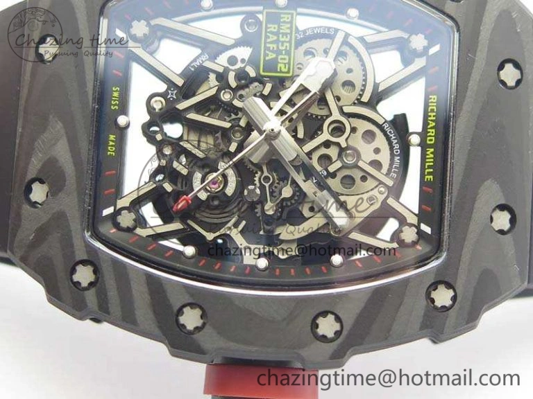 Bold RM035-02 Rafael Nadal FC Ti Case KVF Best Edition Skeleton Dial Red On Rubber Strap MIYOTA8215 V 9538