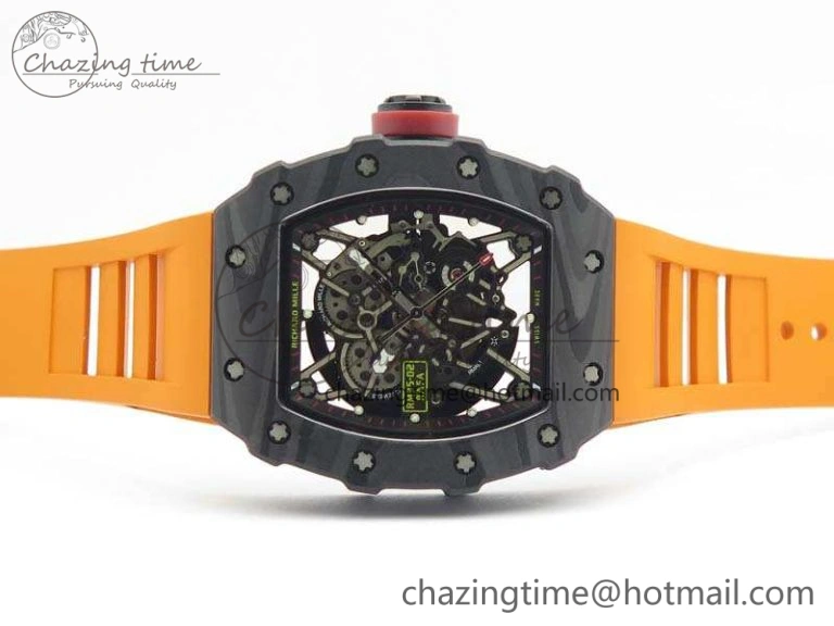 Elegant RM035-02 Rafael Nadal FC Ti Case KVF Best Edition Skeleton Dial Red On Rubber Strap MIYOTA8215 V 9539