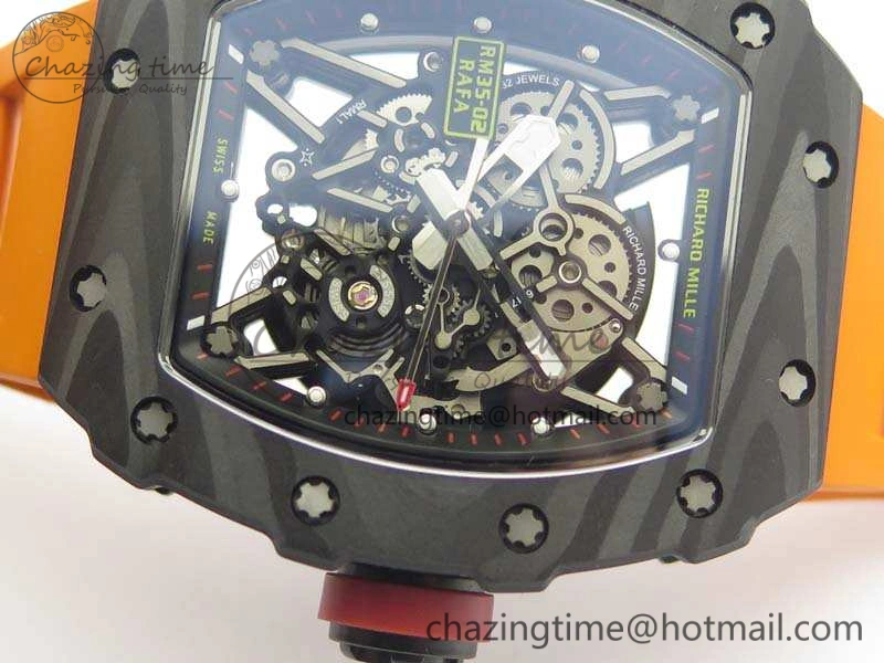 Elegant RM035-02 Rafael Nadal FC Ti Case KVF Best Edition Skeleton Dial Red On Rubber Strap MIYOTA8215 V 9539