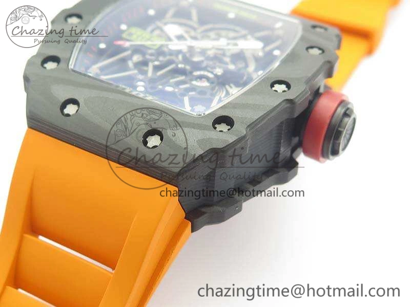 Elegant RM035-02 Rafael Nadal FC Ti Case KVF Best Edition Skeleton Dial Red On Rubber Strap MIYOTA8215 V 9539