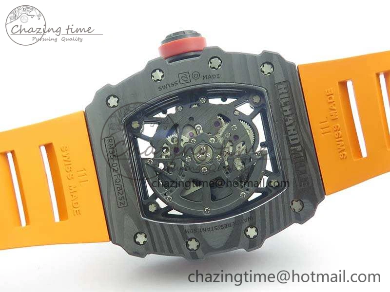 Elegant RM035-02 Rafael Nadal FC Ti Case KVF Best Edition Skeleton Dial Red On Rubber Strap MIYOTA8215 V 9539