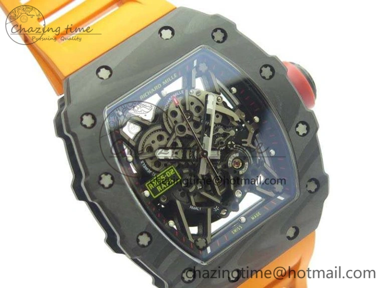 Elegant RM035-02 Rafael Nadal FC Ti Case KVF Best Edition Skeleton Dial Red On Rubber Strap MIYOTA8215 V 9539
