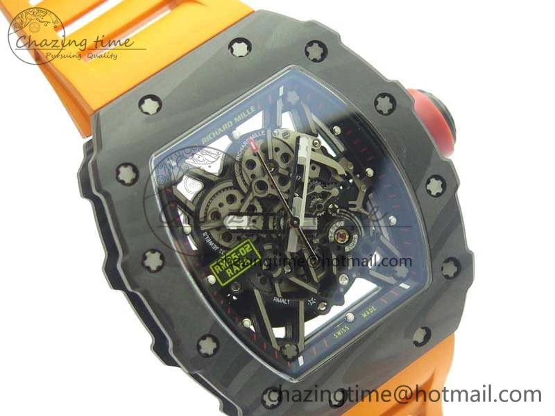 Elegant RM035-02 Rafael Nadal FC Ti Case KVF Best Edition Skeleton Dial Red On Rubber Strap MIYOTA8215 V 9539