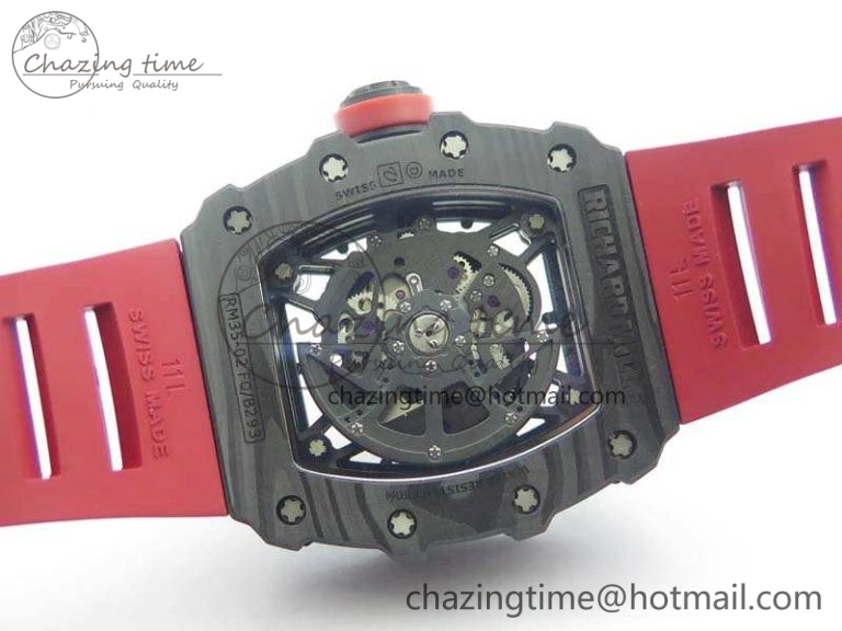 RM035-02 Rafael Nadal FC Ti Case KVF Best Edition Skeleton Dial Red On Rubber Strap MIYOTA8215 V Thermal 9536
