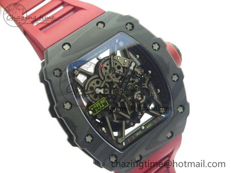 RM035-02 Rafael Nadal FC Ti Case KVF Best Edition Skeleton Dial Red On Rubber Strap MIYOTA8215 V Thermal 9536