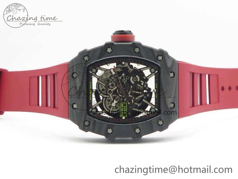 RM035-02 Rafael Nadal FC Ti Case KVF Best Edition Skeleton Dial Red On Rubber Strap MIYOTA8215 V Thermal 9536