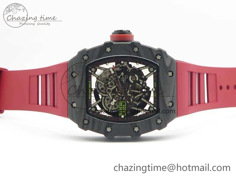 RM035-02 Rafael Nadal FC Ti Case KVF Best Edition Skeleton Dial Red On Rubber Strap MIYOTA8215 V Thermal 9536