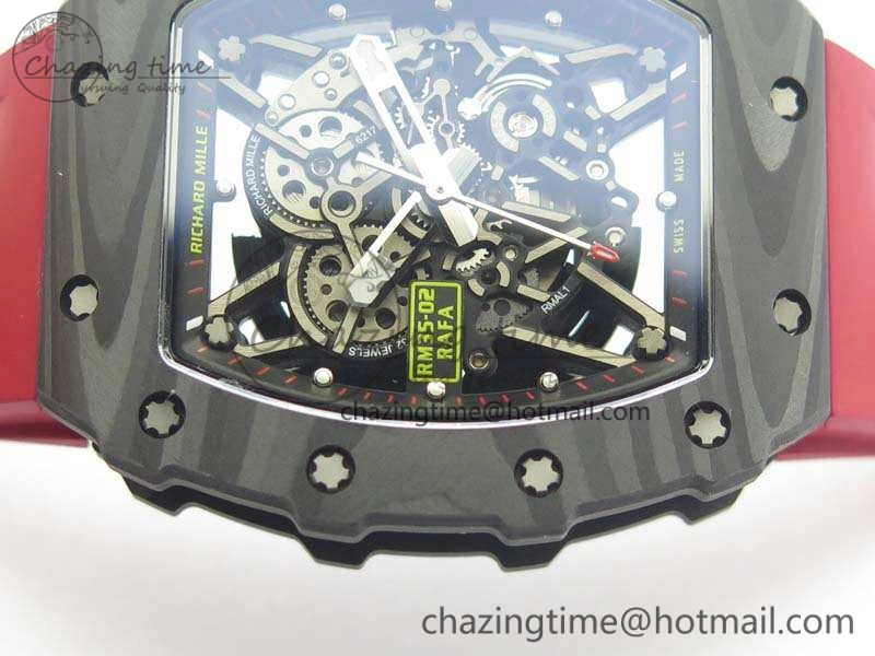 RM035-02 Rafael Nadal FC Ti Case KVF Best Edition Skeleton Dial Red On Rubber Strap MIYOTA8215 V Thermal 9536