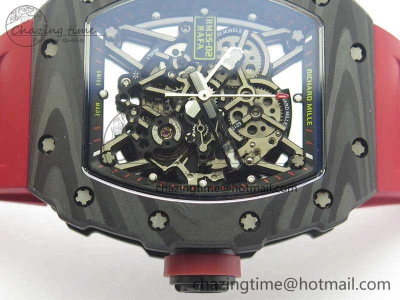RM035-02 Rafael Nadal FC Ti Case KVF Best Edition Skeleton Dial Red On Rubber Strap MIYOTA8215 V Thermal 9536