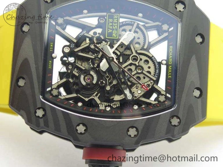 SoftTouch RM035-02 Rafael Nadal FC Ti Case KVF Best Edition Skeleton Dial Red On Rubber Strap MIYOTA8215 V 9534