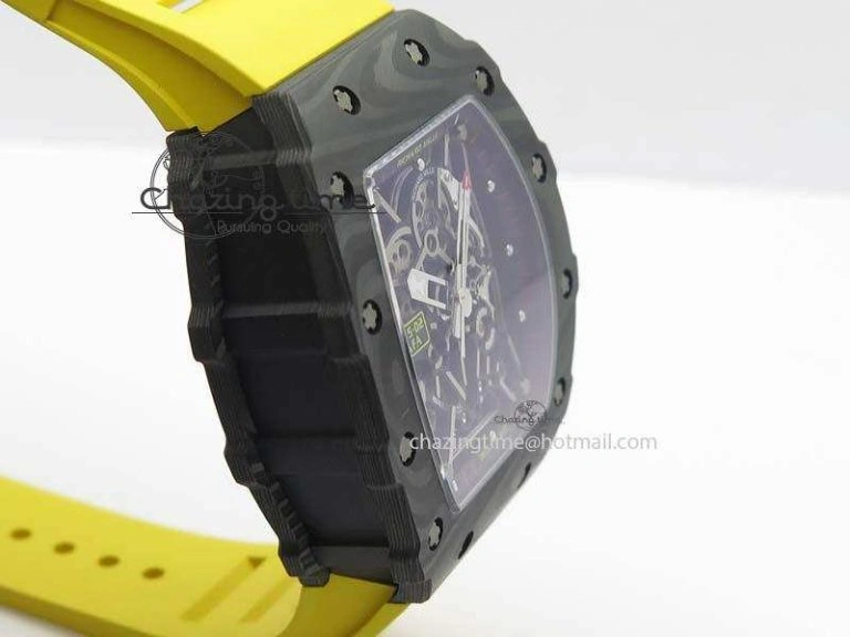 Youthful RM035-02 Rafael Nadal FC Ti Case KVF Best Edition Skeleton Dial Red On Yellow Rubber Strap MIYOTA 9561