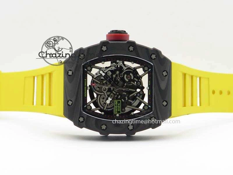 Youthful RM035-02 Rafael Nadal FC Ti Case KVF Best Edition Skeleton Dial Red On Yellow Rubber Strap MIYOTA 9561