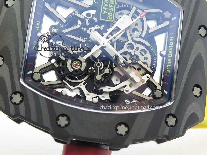 Youthful RM035-02 Rafael Nadal FC Ti Case KVF Best Edition Skeleton Dial Red On Yellow Rubber Strap MIYOTA 9561