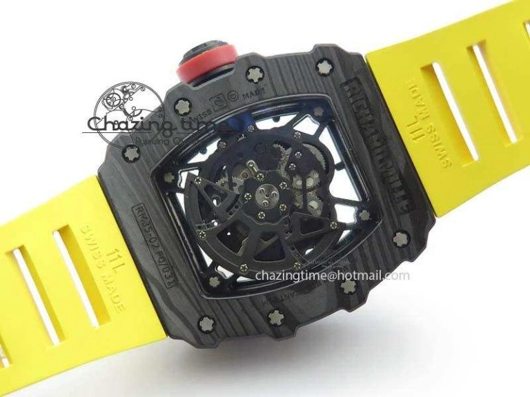 Youthful RM035-02 Rafael Nadal FC Ti Case KVF Best Edition Skeleton Dial Red On Yellow Rubber Strap MIYOTA 9561