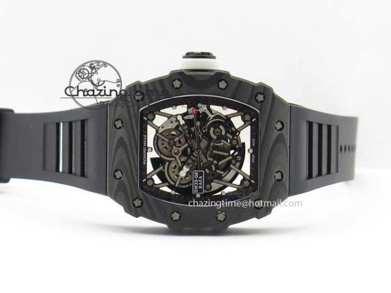 SoftTouch RM035-02 Rafael Nadal FC Ti Case KVF Best Edition Skeleton Dial White On Black Rubber Strap MIYOTA 9562