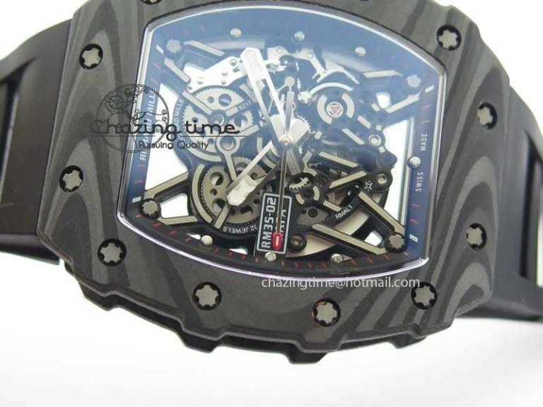 SoftTouch RM035-02 Rafael Nadal FC Ti Case KVF Best Edition Skeleton Dial White On Black Rubber Strap MIYOTA 9562