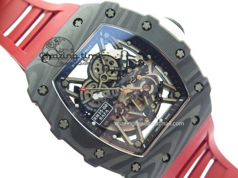 RM035-02 Rafael Nadal FC Ti Case KVF Best Edition Skeleton Dial White On Red Rubber Strap MIYOTA Compact 9563