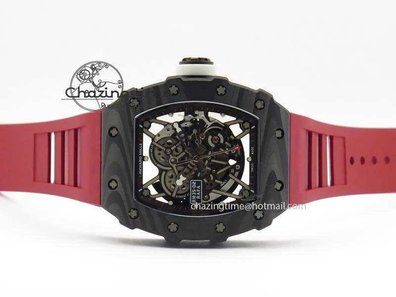 RM035-02 Rafael Nadal FC Ti Case KVF Best Edition Skeleton Dial White On Red Rubber Strap MIYOTA Compact 9563