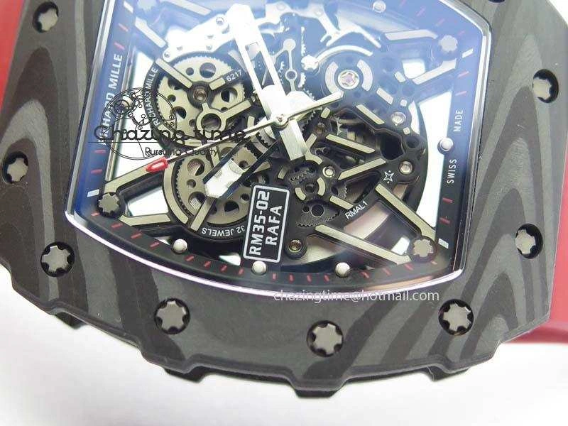 RM035-02 Rafael Nadal FC Ti Case KVF Best Edition Skeleton Dial White On Red Rubber Strap MIYOTA Compact 9563
