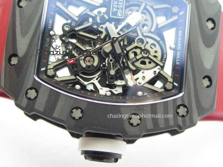 RM035-02 Rafael Nadal FC Ti Case KVF Best Edition Skeleton Dial White On Red Rubber Strap MIYOTA Compact 9563