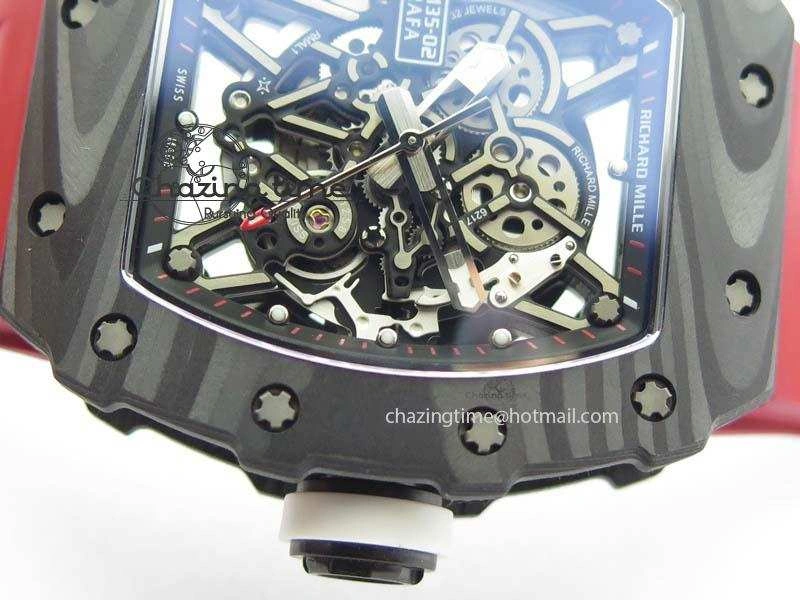 RM035-02 Rafael Nadal FC Ti Case KVF Best Edition Skeleton Dial White On Red Rubber Strap MIYOTA Compact 9563